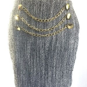 BCBGeneration Black and White Tweed Miniskirt